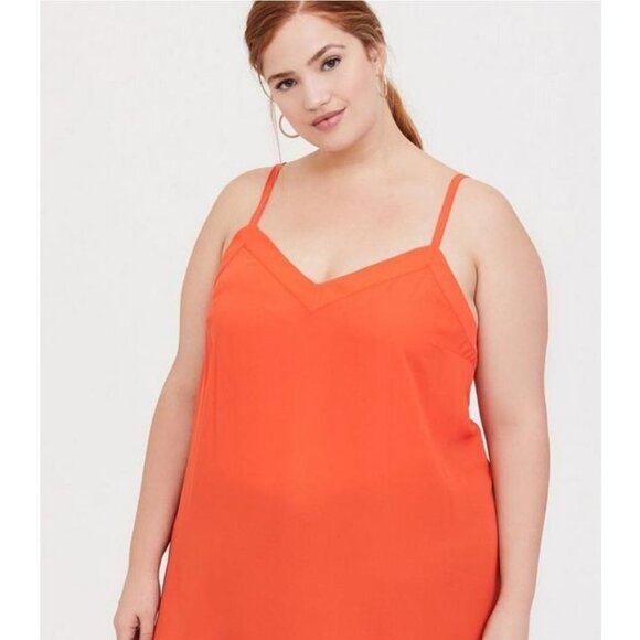 Torrid Tangerine Tango Georgette Tunic CamiTank Size 1 - Picture 1 of 9
